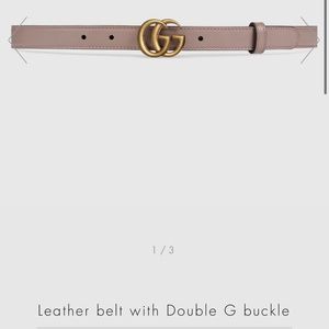 Leather Belt with Double G buckle